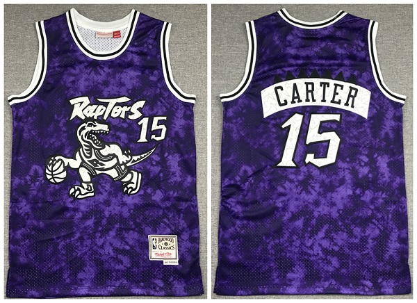 Men's Toronto Raptors #15 Vince Carter purple Throwback Stitched Jersey